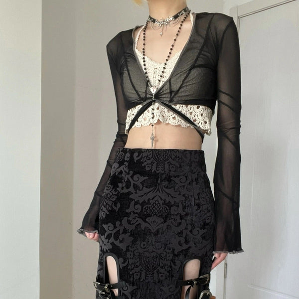 VINTAGE CHINESE STYLE VELVET SKIRT YV47394