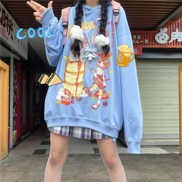 Cute Harajuku Fleece Hooded Sweatshirt yc50000