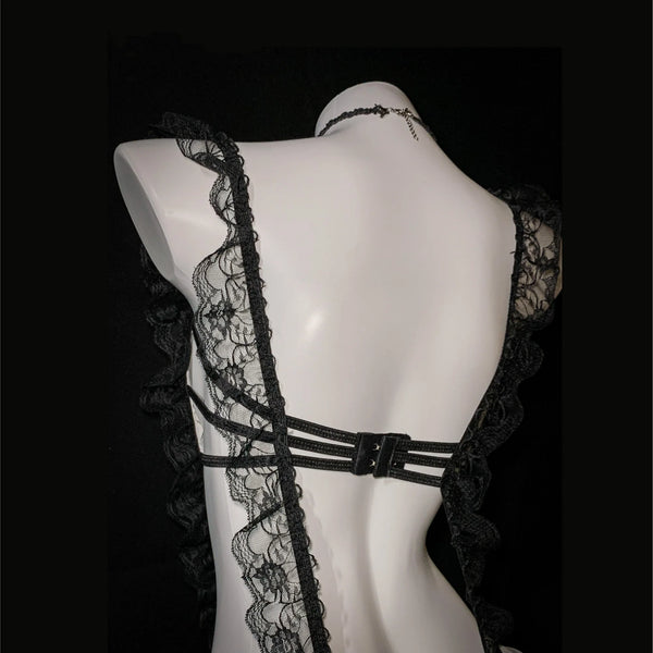 BLACK SILK TEMPTATION SUIT KF83929