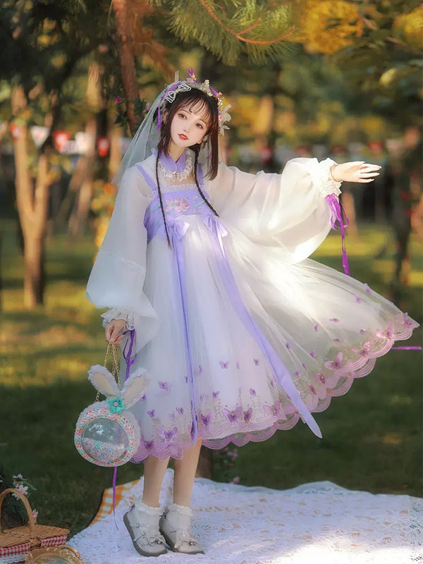 Chinese Style Floating Butterfly Sling Dress  yc50069