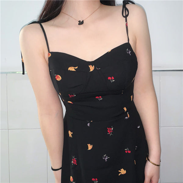 Fruit print dress yc25017