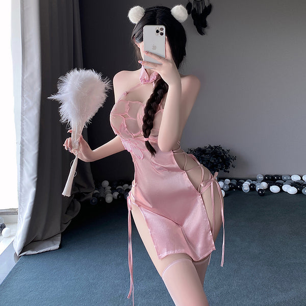 High-quality lace slit nightdress  yc28099