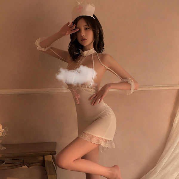 Cute Halter Neck Hollow Private Nightdress  yc28086