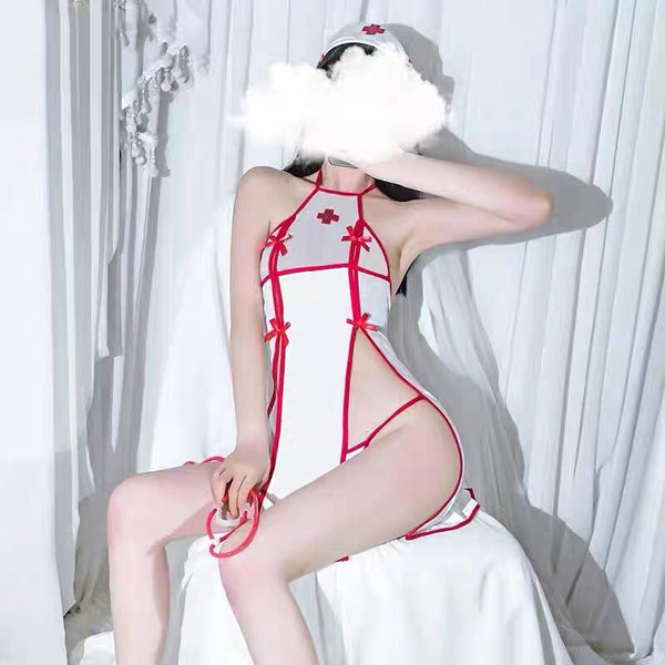 Mesh see-through tie nightdress  yc28094