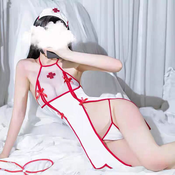 Mesh see-through tie nightdress  yc28094