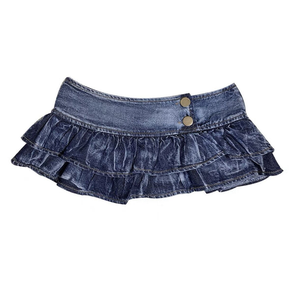 Sexy pleated denim skirt YC2024