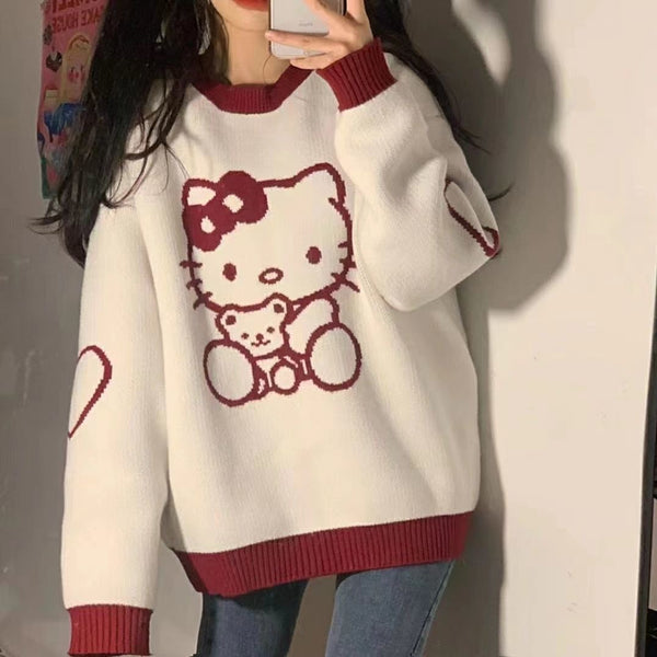 Cute cartoon embroidery sweater yc25055