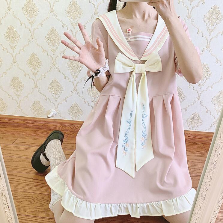 Review For Cute Bear Navy Collar Dress Yv42168 main image 0