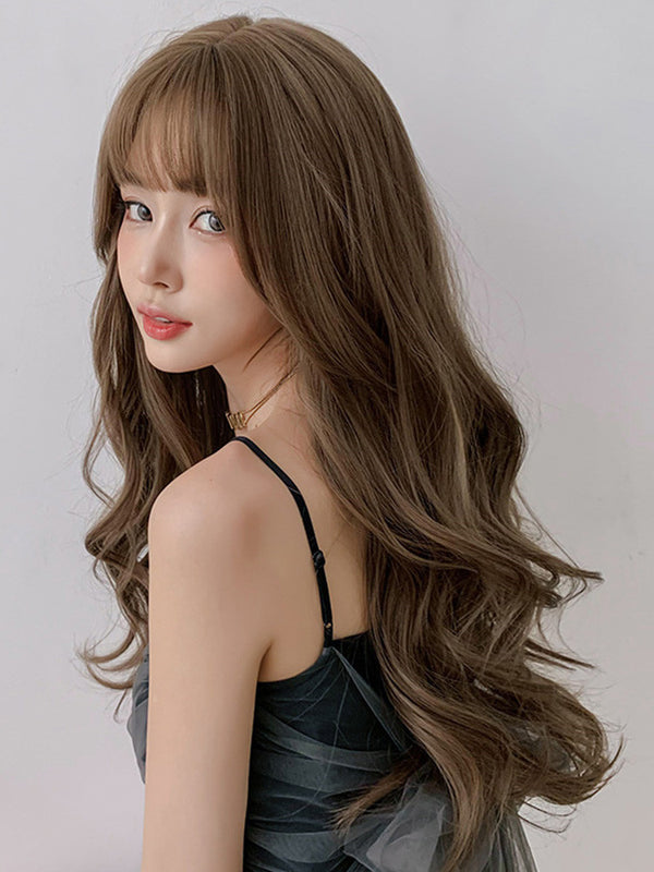 Japanese brown curly wig yc23823