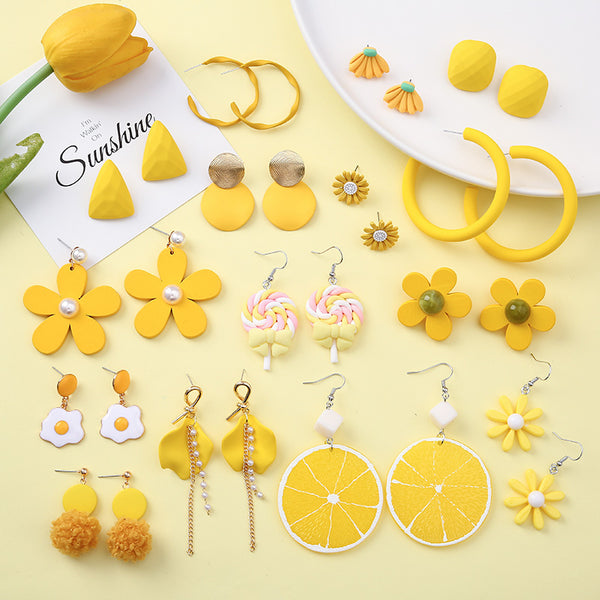 Fashion yellow earrings yc23111