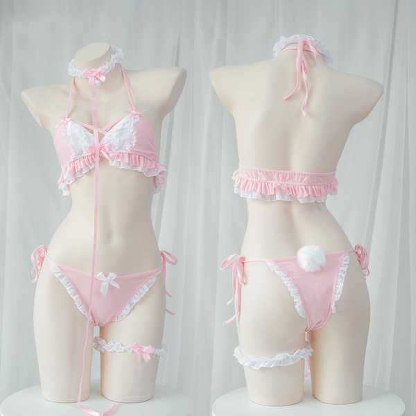 Cute pink lace bikini set yc50169