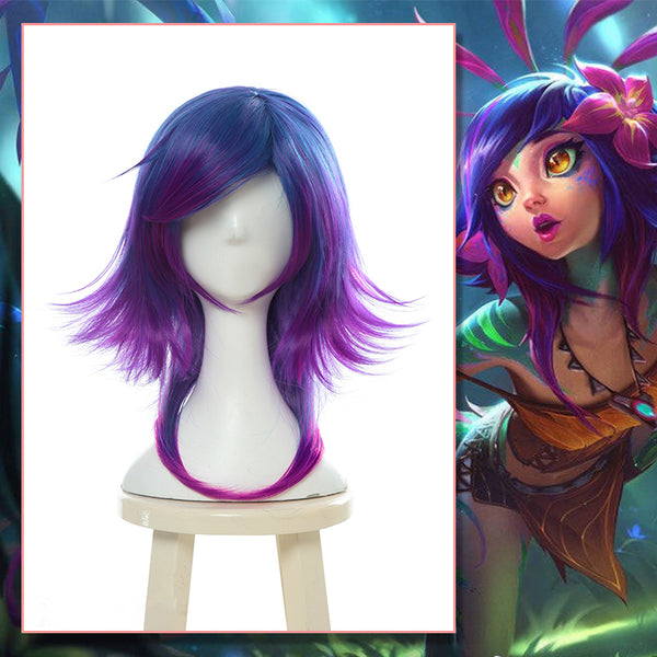 League of Legends blue purple cos wig yc23413