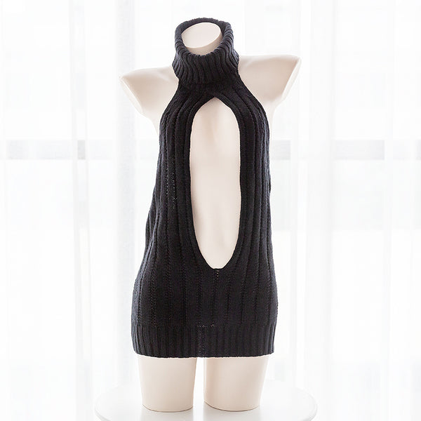 Sexy black turtleneck sweater yc23134