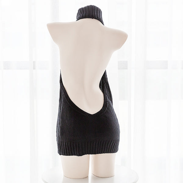 Sexy black turtleneck sweater yc23134