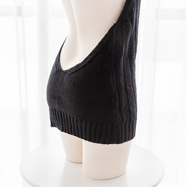 Sexy black turtleneck sweater yc23134
