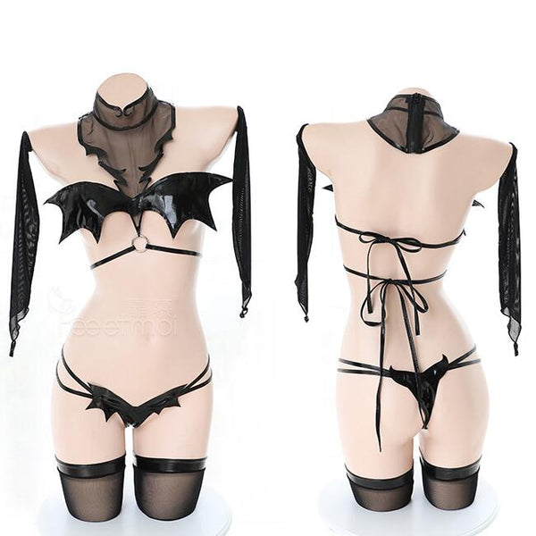 Sexy patent leather devil underwear set yc23516