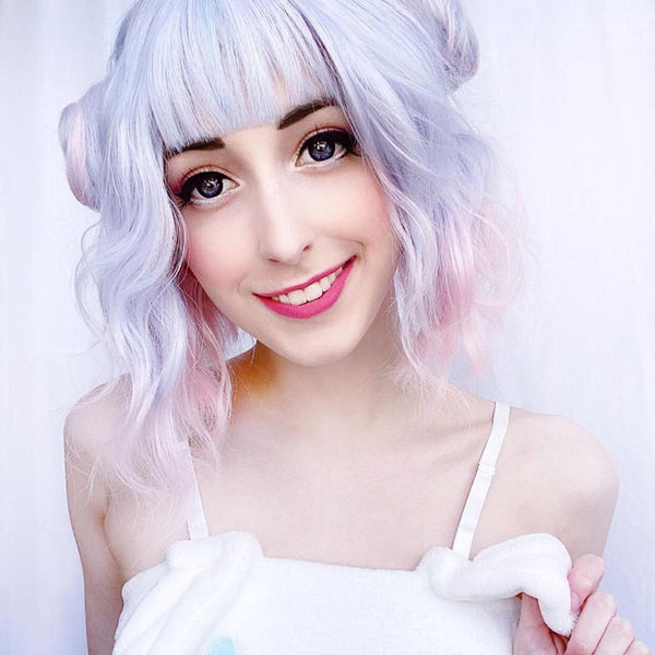 Lolita blue pink mixed wig yc20675