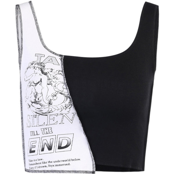 Black and white printed camisole YC24500