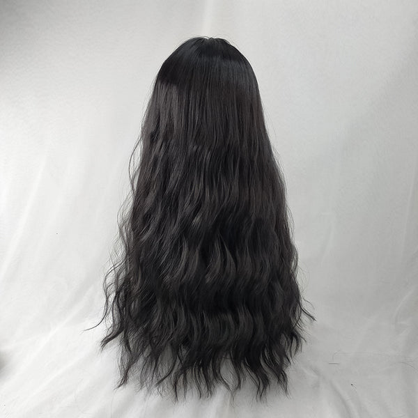 Natural black curly wig YC23714