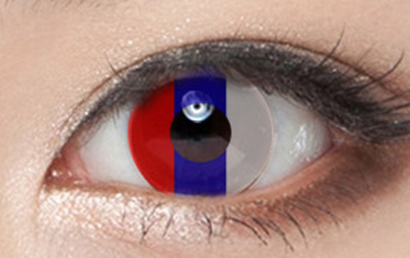 Red blue white contact lenses (two pieces) YC21579