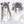 Load image into Gallery viewer, Lolita sisters mixed color wig + cat ears YC22104