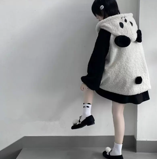 Cute panda plush coat yc50225