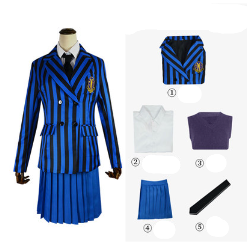Addams family Wednesday cosplay dress set yc50226