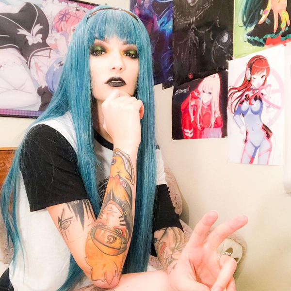 Cute blue green wig yc20644
