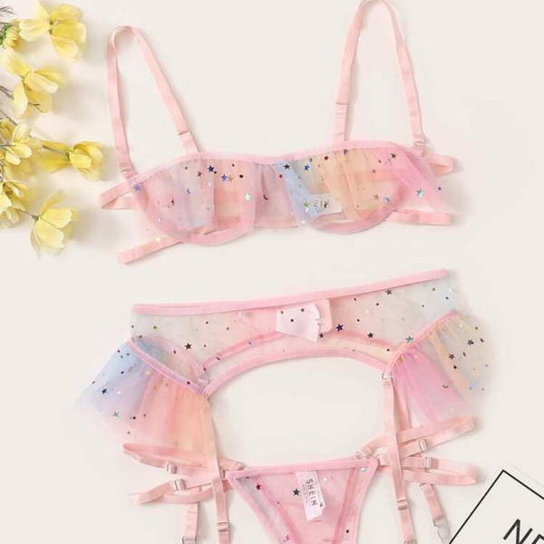 Pink Starry Sky Lingerie Set KF83992