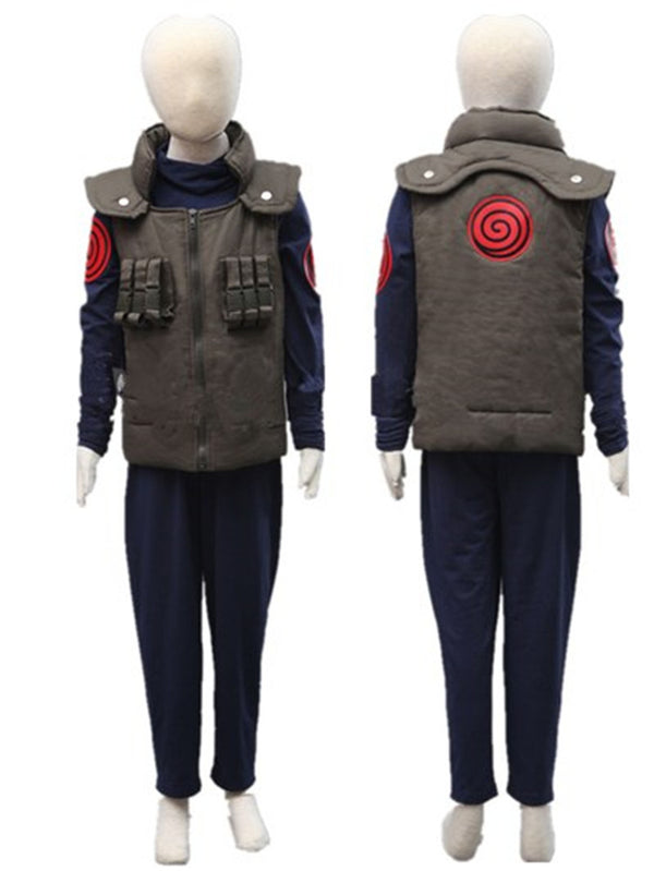 Naruto Anime Kakashi Cosplay Costume Vest Jacket Long Sleeve Tops Trousers  Outfit Set Mens Halloween Party Fancy Dress Up