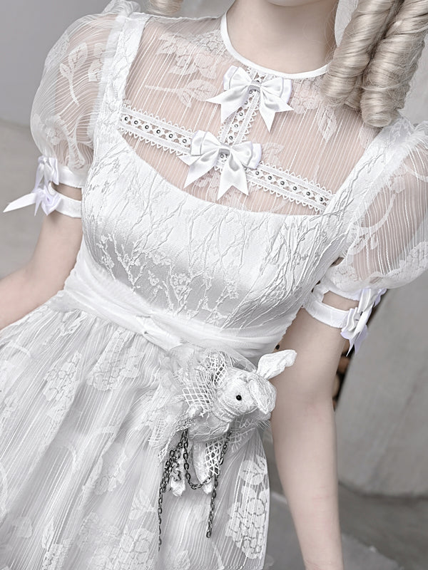 WHITE GOTHIC FREAKY DRESS KF83731