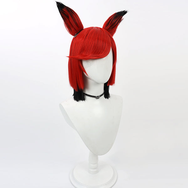 Cos red gradient wig with ears AN0441