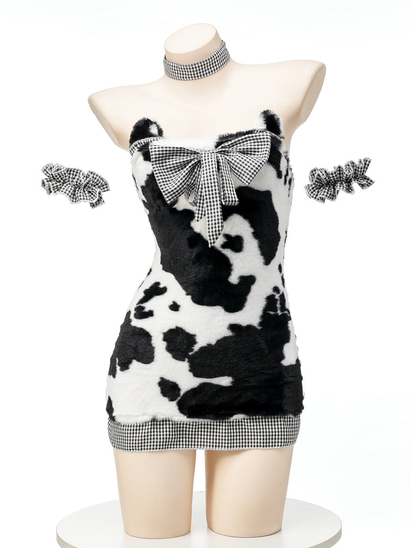 Cow hip wrap skirt suit AN0261