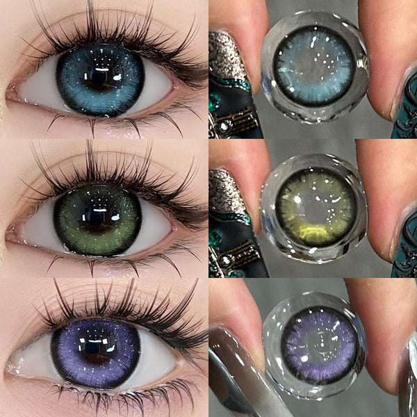 Blue yellow purple CONTACT LENS (TWO PIECES)  AN0083