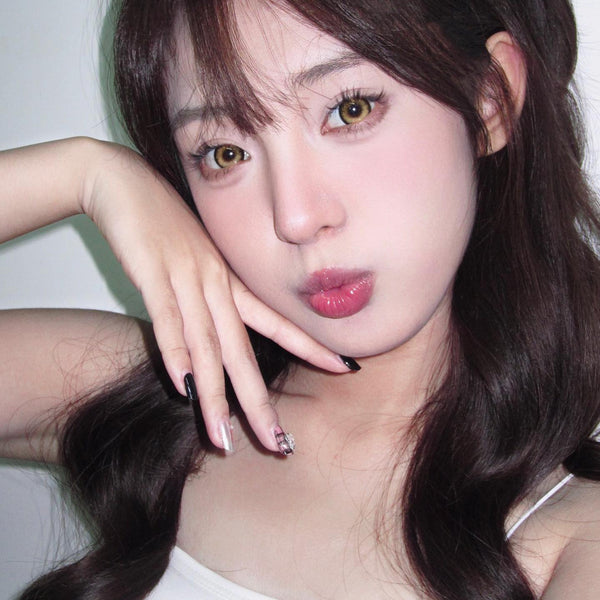 Green yellow gray CONTACT LENS (TWO PIECES)  AN0084