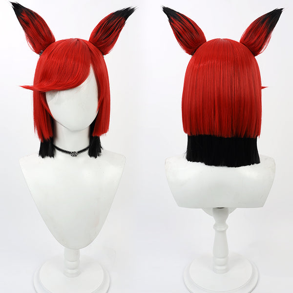 Cos red gradient wig with ears AN0441
