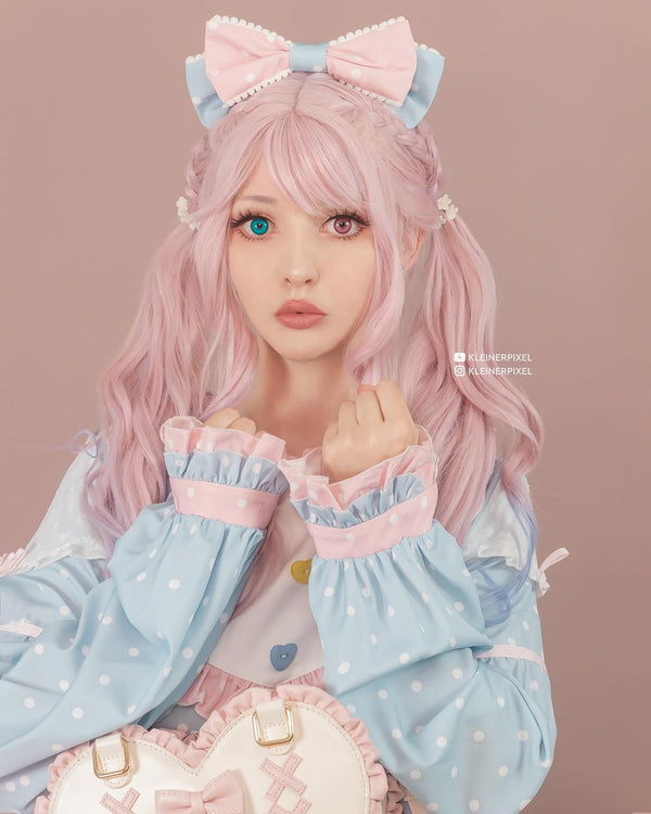 lolita style pink blue gradient wig yc23255