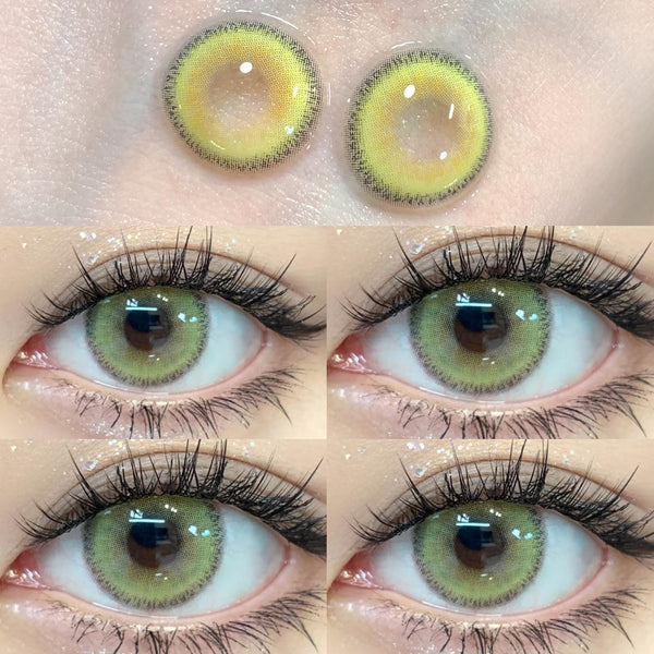 Yellow CONTACT LENS (TWO PIECES)  AN0088