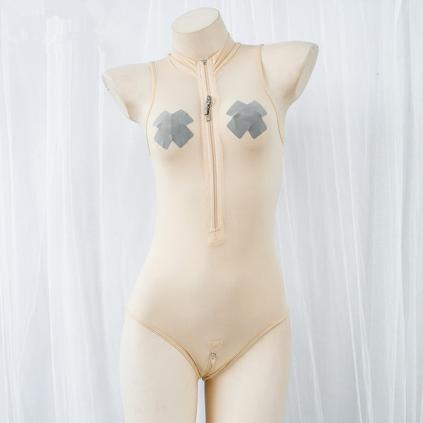 Ultra-thin ice silk zipper swimsuit AN0293
