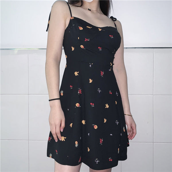 Fruit print dress yc25017