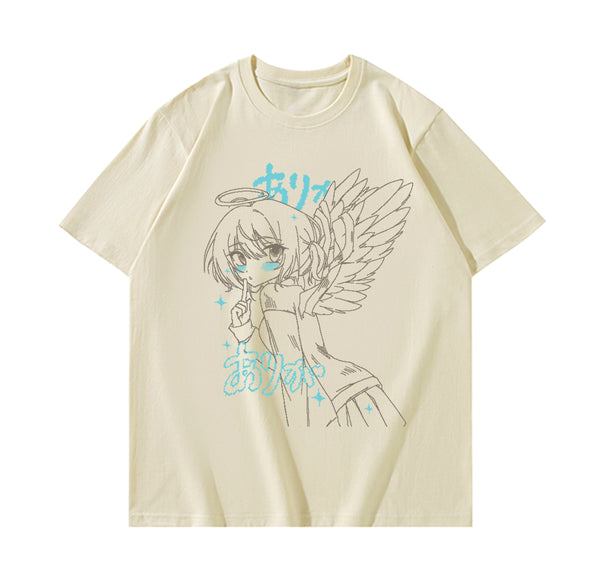 Winged angel print top yc25058