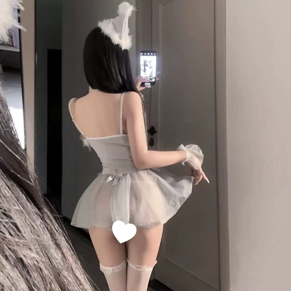 Grey suspender  dress  AN125
