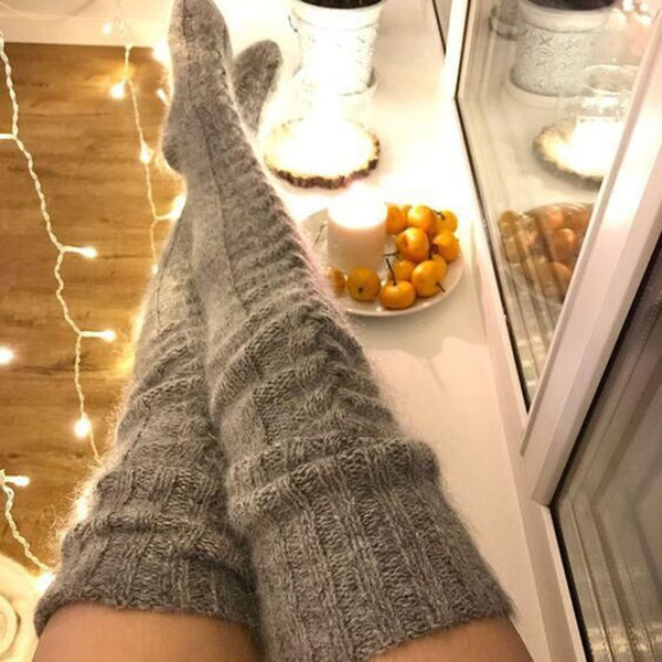 Wool socks knitted knee high socks  AN0118