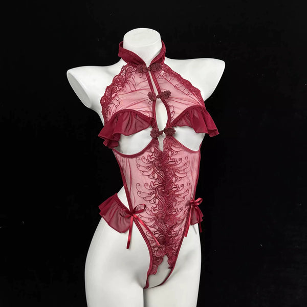 Red cheongsam uniform AN062
