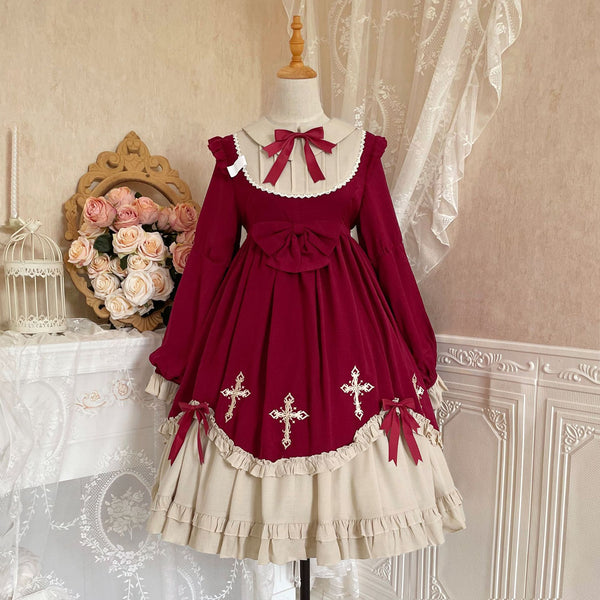 lolita starry night cross embroidery dress  yc50409