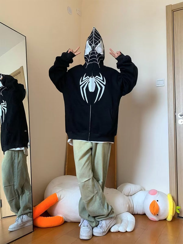 spider zipped cardigan hoodie yc28112