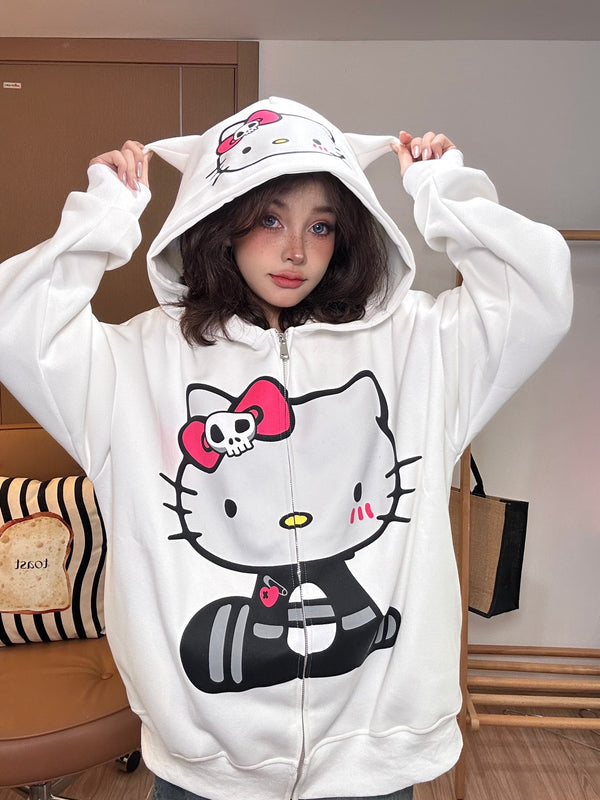 Cute kitty hat sweater couple jacket    yc28116