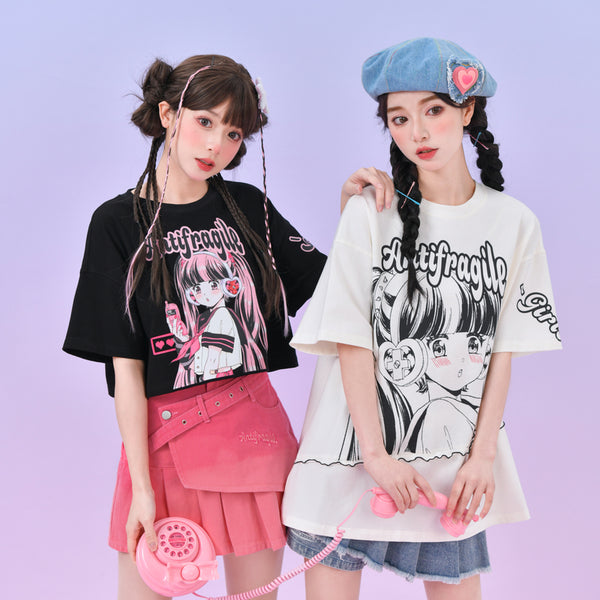 Manga girl y2k sweet cool T-shirt   yc50322