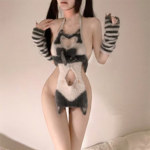 Cute cutout black cat uniform   yc50066