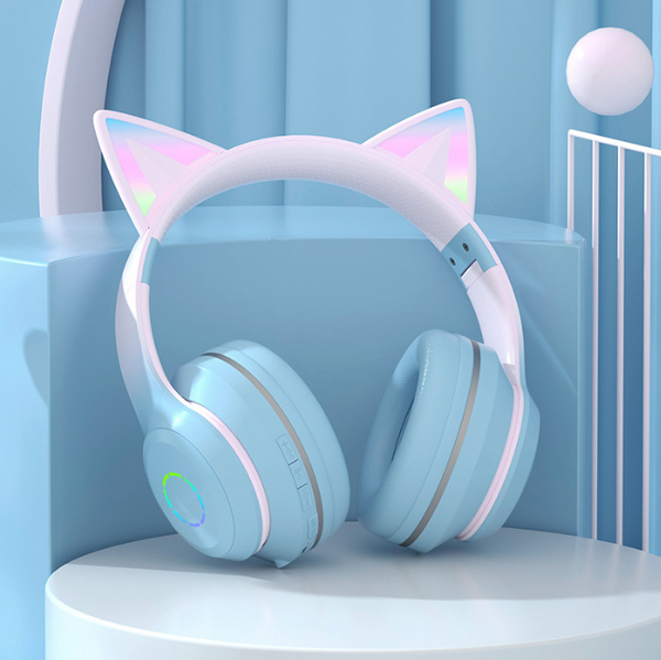 Macaron cat ear bluetooth headset yc25031